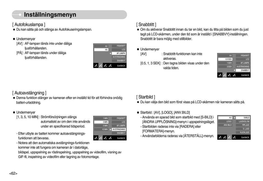 Samsung EC-NV11ZBDA/DE, EC-NV11ZBBC/E2, EC-NV11ZBBB/E2 manual Autofokuslampa 