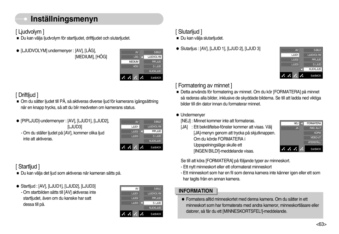 Samsung EC-NV11ZBBC/E2, EC-NV11ZBDA/DE, EC-NV11ZBBB/E2 manual Slutarljud 