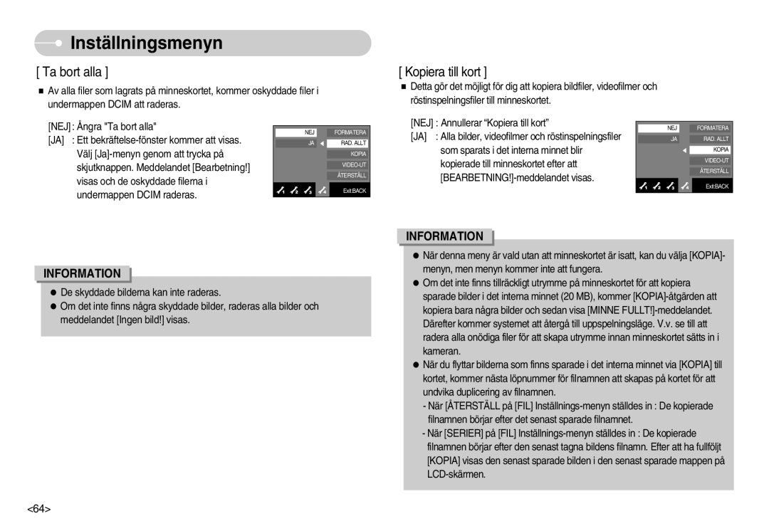 Samsung EC-NV11ZBBB/E2, EC-NV11ZBDA/DE, EC-NV11ZBBC/E2 manual Ta bort alla 