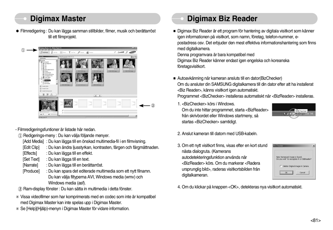 Samsung EC-NV11ZBBC/E2, EC-NV11ZBDA/DE, EC-NV11ZBBB/E2 manual Digimax Biz Reader 