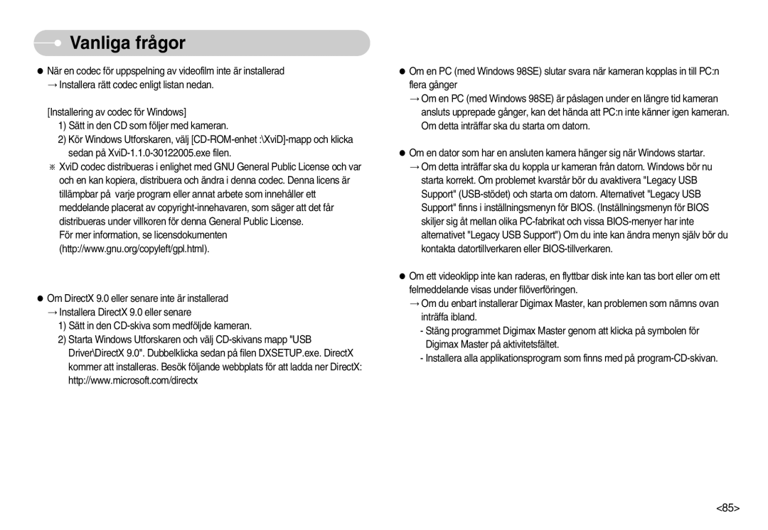 Samsung EC-NV11ZBBB/E2, EC-NV11ZBDA/DE, EC-NV11ZBBC/E2 manual Vanliga frågor 