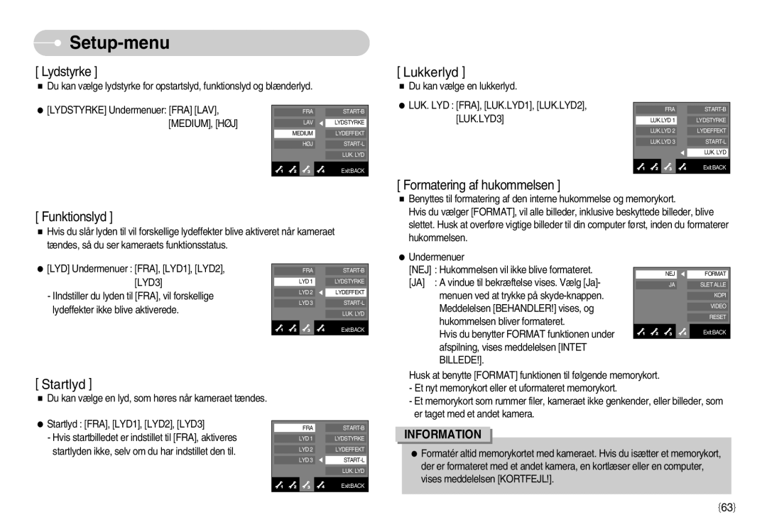 Samsung EC-NV11ZBBC/E2, EC-NV11ZBDA/DE, EC-NV11ZBBB/E2 manual Lukkerlyd, LUK. LYD FRA, LUK.LYD1, LUK.LYD2, LUK.LYD3 