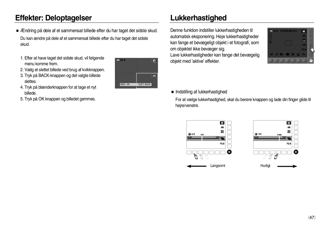 Samsung EC-NV15ZBBA/E2, EC-NV15ZSBA/E2, EC-NV15ZSDA/E3 manual Lukkerhastighed 