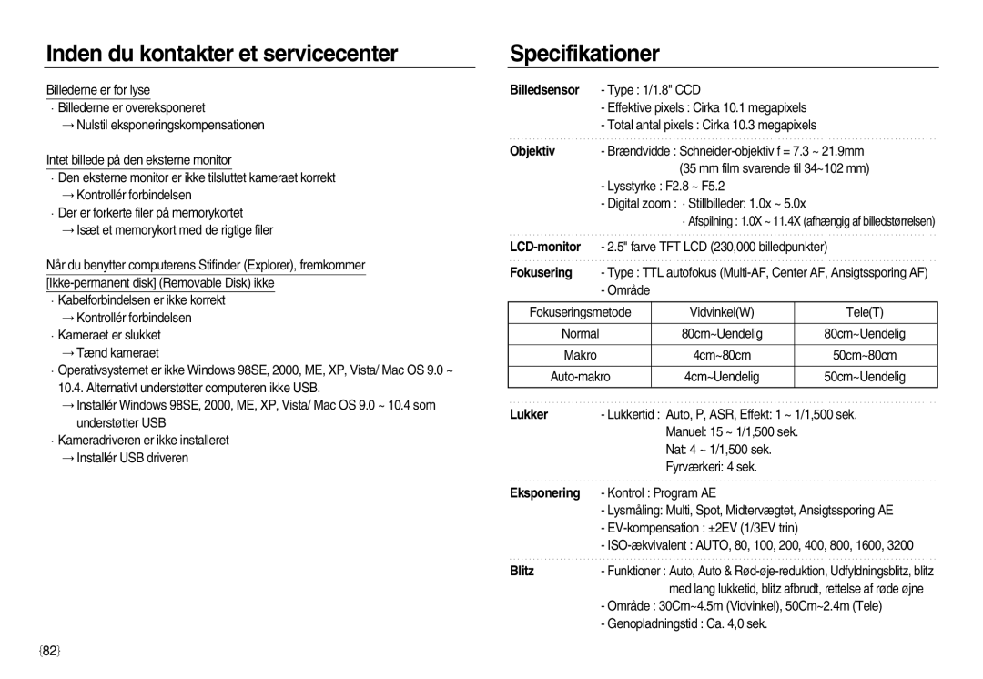 Samsung EC-NV15ZSDA/E3, EC-NV15ZBBA/E2, EC-NV15ZSBA/E2 manual Specifikationer, Billedsensor 