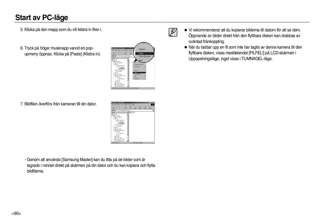 Samsung EC-NV15ZSBA/E2, EC-NV15ZBBA/E2, EC-NV15ZSDA/E3 manual Klicka på den mapp som du vill klistra in filen 