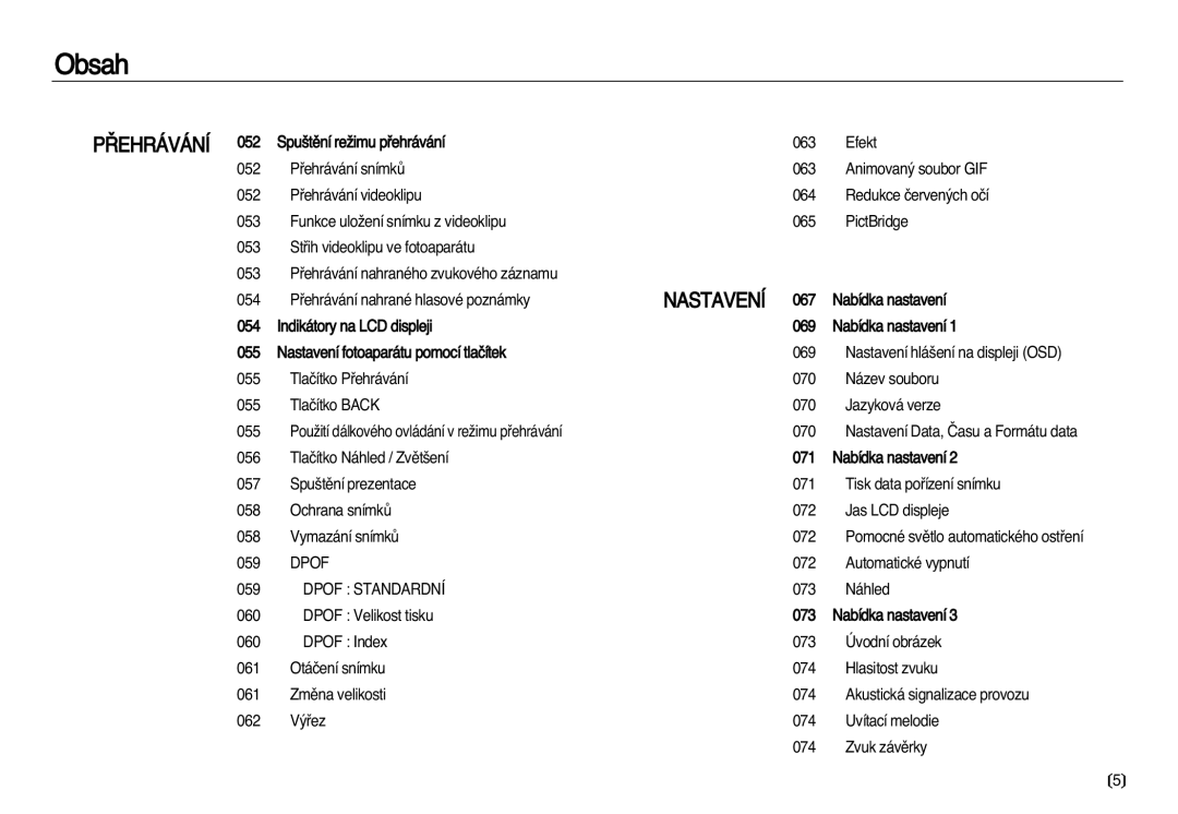 Samsung EC-NV15ZBDA/E3 manual Dpof Standardní 