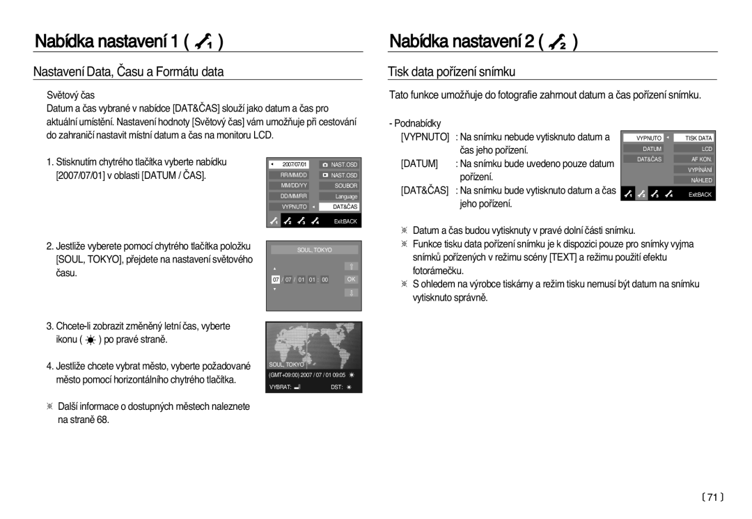 Samsung EC-NV15ZBDA/E3 manual Tisk data poﬁízení snímku, Datum 