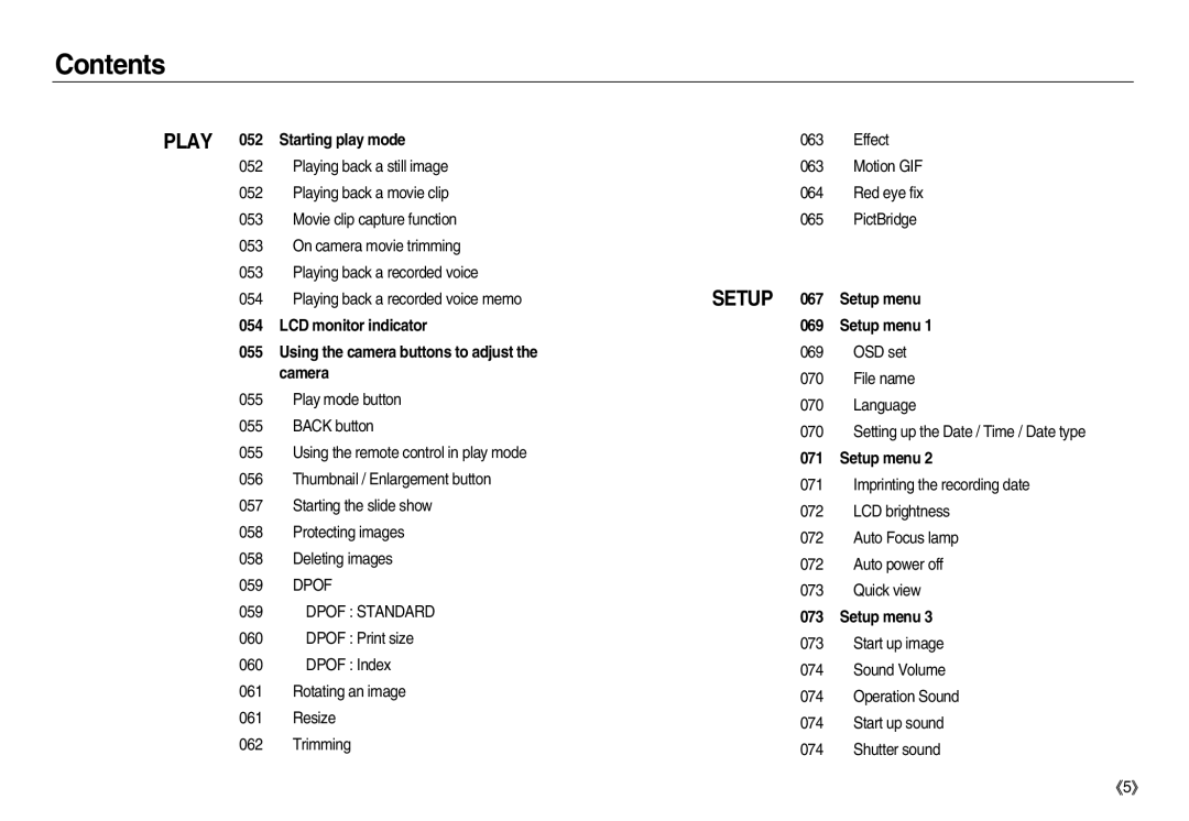 Samsung EC-NV15ZSBA/IT, EC-NV15ZSBA/E1, EC-NV15ZBBA/E2, EC-NV15ZSBA/E2 manual Play 052 Starting play mode, Dpof Standard 