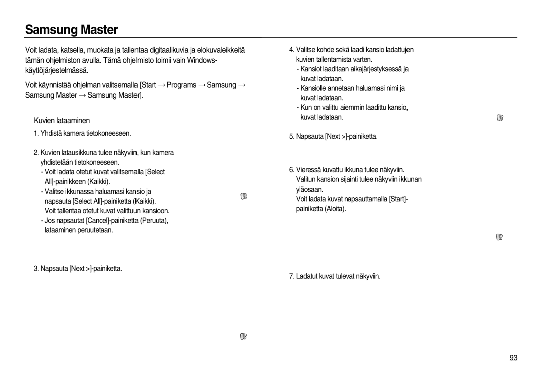 Samsung EC-NV20ZBBA/E2, EC-NV20ZBBA/E3, EC-NV20ZSBA/E2 manual Samsung Master 