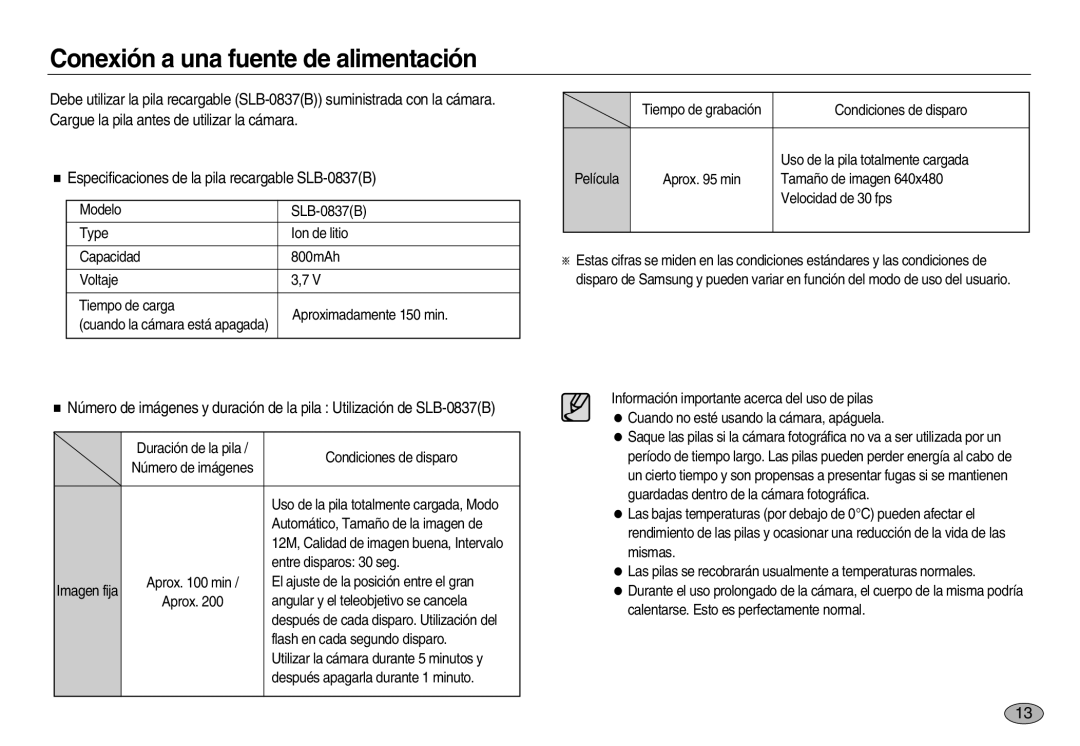 Samsung EC-NV20ZBBA/AS, EC-NV20ZSBA/E1, EC-NV20ZBBA/E3, EC-NV20ZBBA/E1, EC-NV20ZBBB/AS Conexión a una fuente de alimentación 