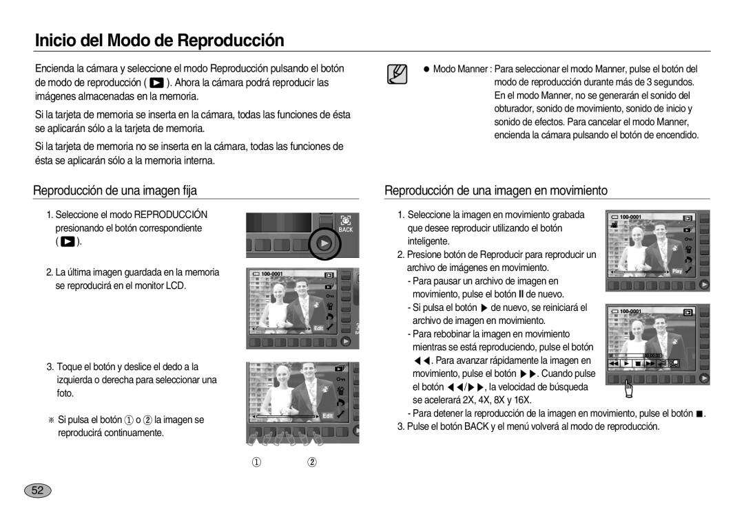 Samsung EC-NV20ZBBA/GB, EC-NV20ZSBA/E1, EC-NV20ZBBA/E3 Inicio del Modo de Reproducción, Reproducción de una imagen fija 