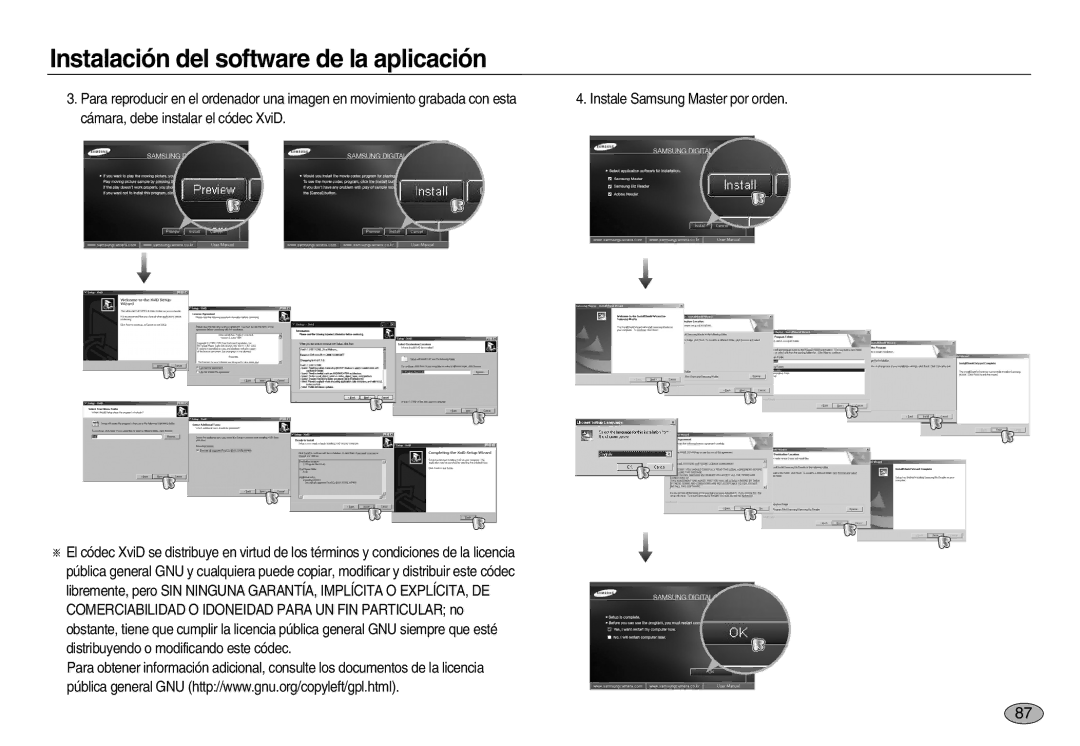 Samsung EC-NV20ZBBB/SP, EC-NV20ZSBA/E1, EC-NV20ZBBA/E3, EC-NV20ZBBA/E1 manual Instalación del software de la aplicación 