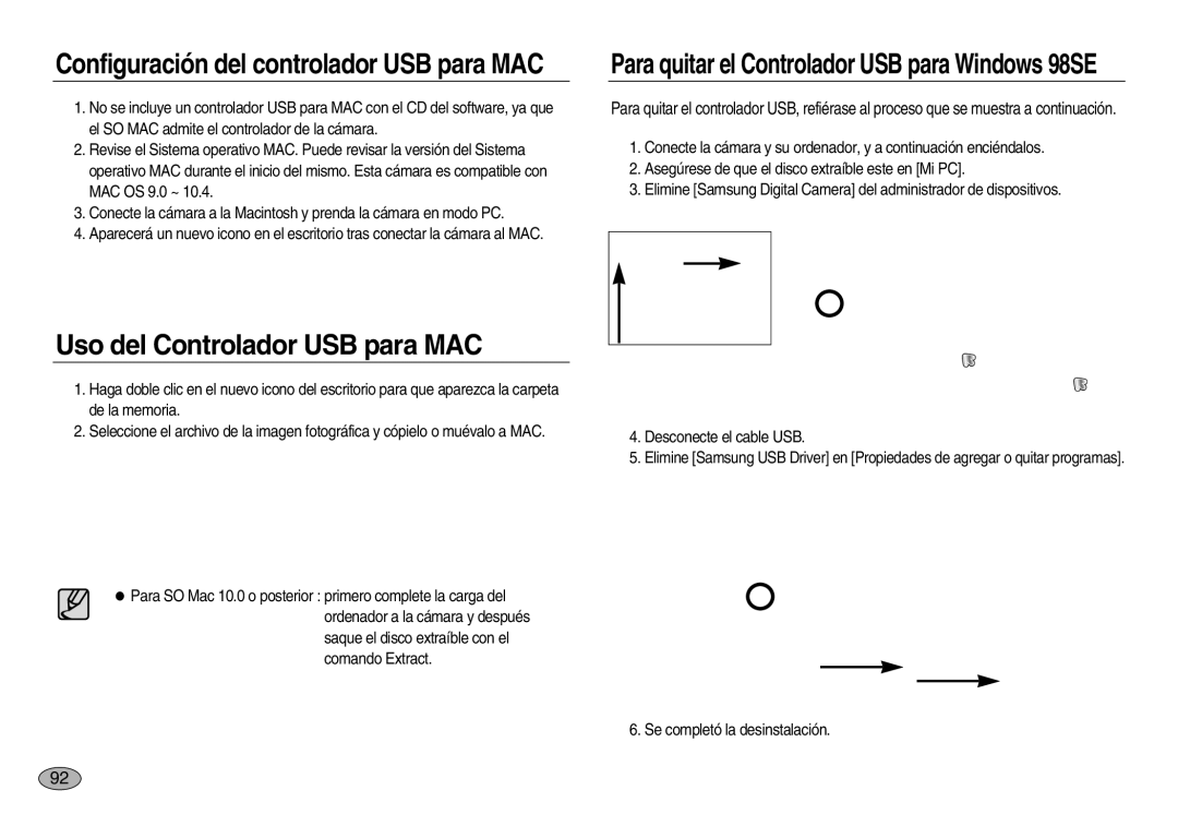 Samsung EC-NV20ZBBB/AS, EC-NV20ZSBA/E1 manual Uso del Controlador USB para MAC, Configuración del controlador USB para MAC 