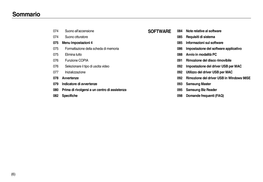 Samsung EC-NV20ZBBA/E1, EC-NV20ZSBA/E1, EC-NV20ZBBA/E3, EC-NV20ZSBA/IT, EC-NV20ZBBA/IT manual Software 