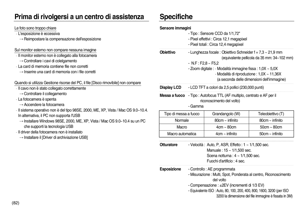 Samsung EC-NV20ZSBA/IT, EC-NV20ZSBA/E1, EC-NV20ZBBA/E3, EC-NV20ZBBA/E1, EC-NV20ZBBA/IT manual Specifiche, Sensore immagini 