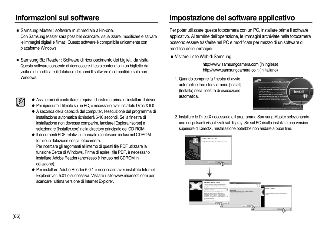 Samsung EC-NV20ZBBA/E1 manual Impostazione del software applicativo, Samsung Master software multimediale all-in-one 