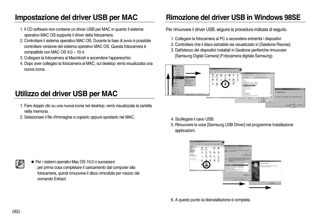 Samsung EC-NV20ZSBA/IT, EC-NV20ZSBA/E1, EC-NV20ZBBA/E3 Impostazione del driver USB per MAC, Utilizzo del driver USB per MAC 