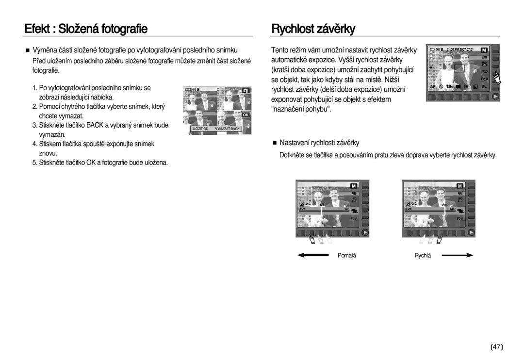 Samsung EC-NV20ZSBA/E3, EC-NV20ZBBA/E3 manual Rychlost závûrky 