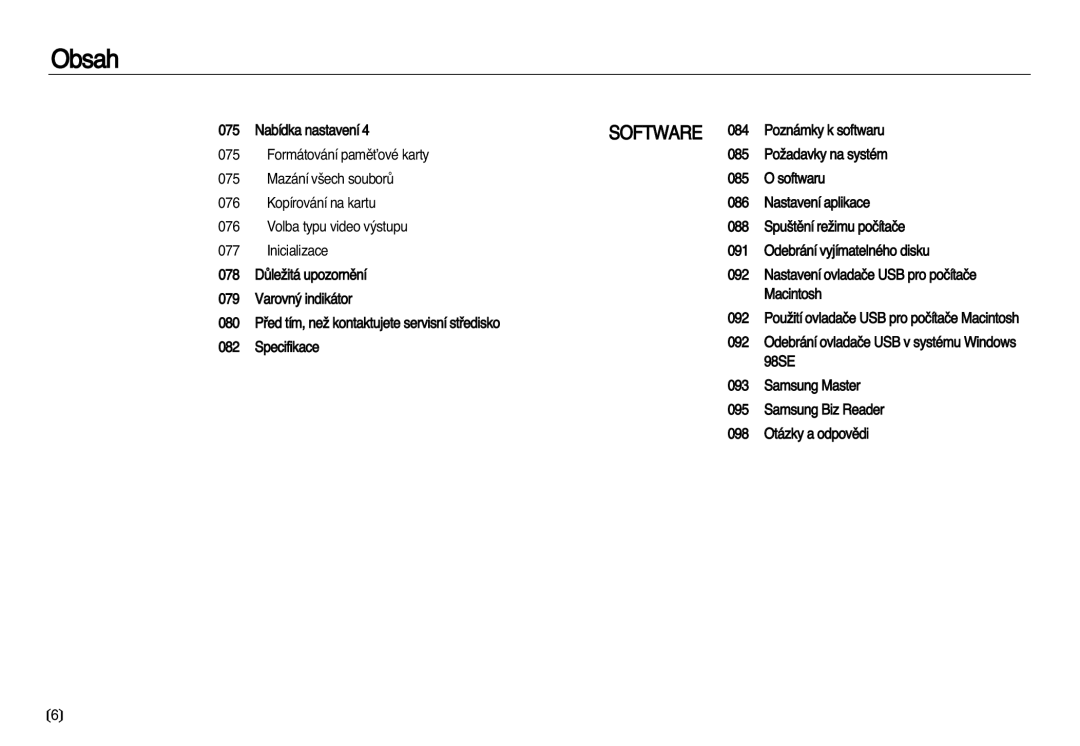 Samsung EC-NV20ZBBA/E3, EC-NV20ZSBA/E3 manual Obsah 