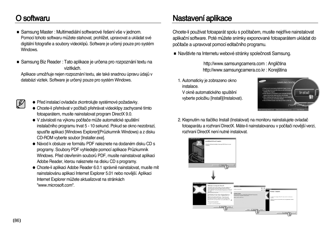 Samsung EC-NV20ZBBA/E3, EC-NV20ZSBA/E3 Nastavení aplikace, Samsung Master Multimediální softwarové ﬁe‰ení v‰e v jednom 