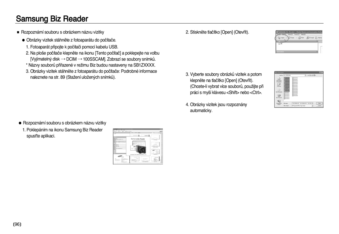 Samsung EC-NV20ZBBA/E3, EC-NV20ZSBA/E3 manual Samsung Biz Reader 