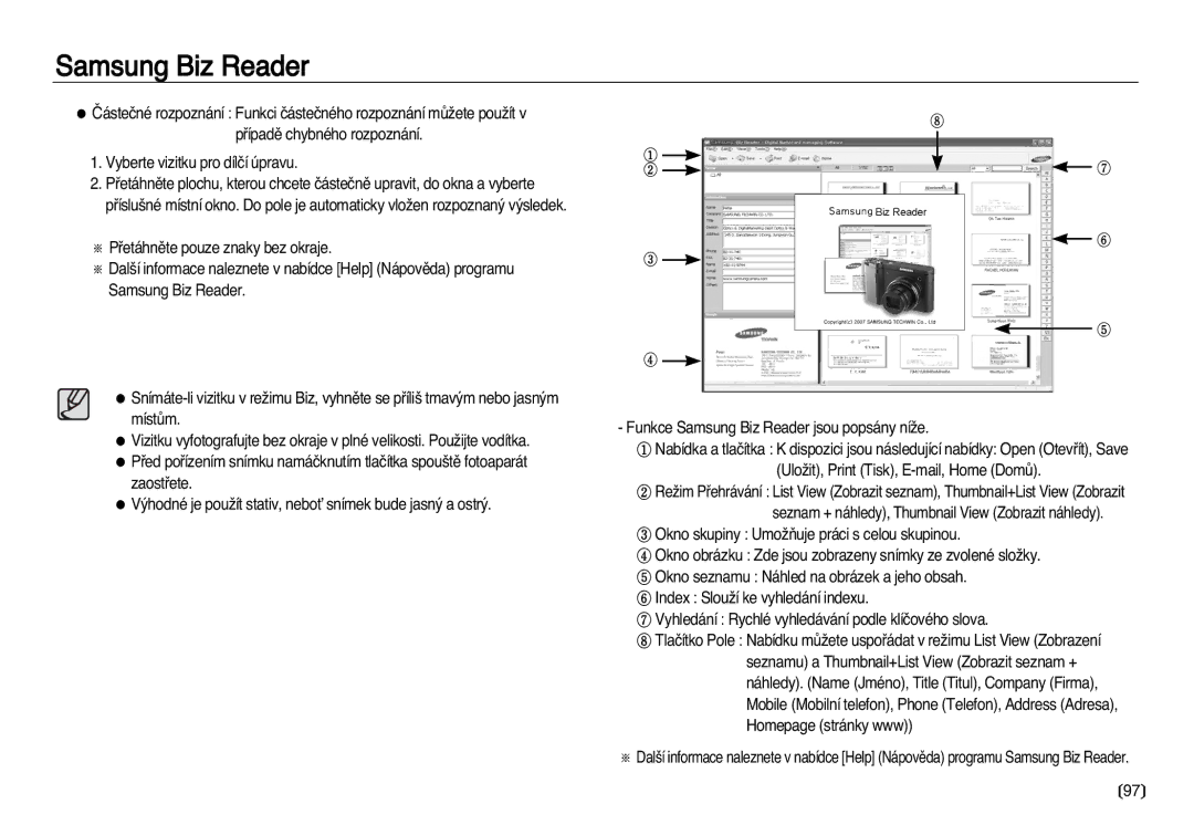 Samsung EC-NV20ZSBA/E3, EC-NV20ZBBA/E3 manual Samsung Biz Reader 