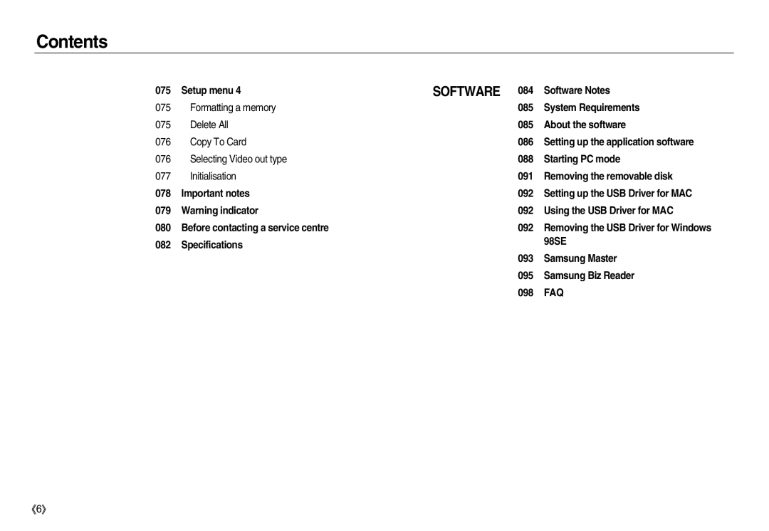 Samsung EC-NV20ZSBA/E2, EC-NV20ZSBA/E3, EC-NV20ZSBA/FR, EC-NV20ZBBA/FR, EC-NV20ZSBA/E1, EC-NV20ZBBA/E3, EC-NV20ZBBA/E1 Software 