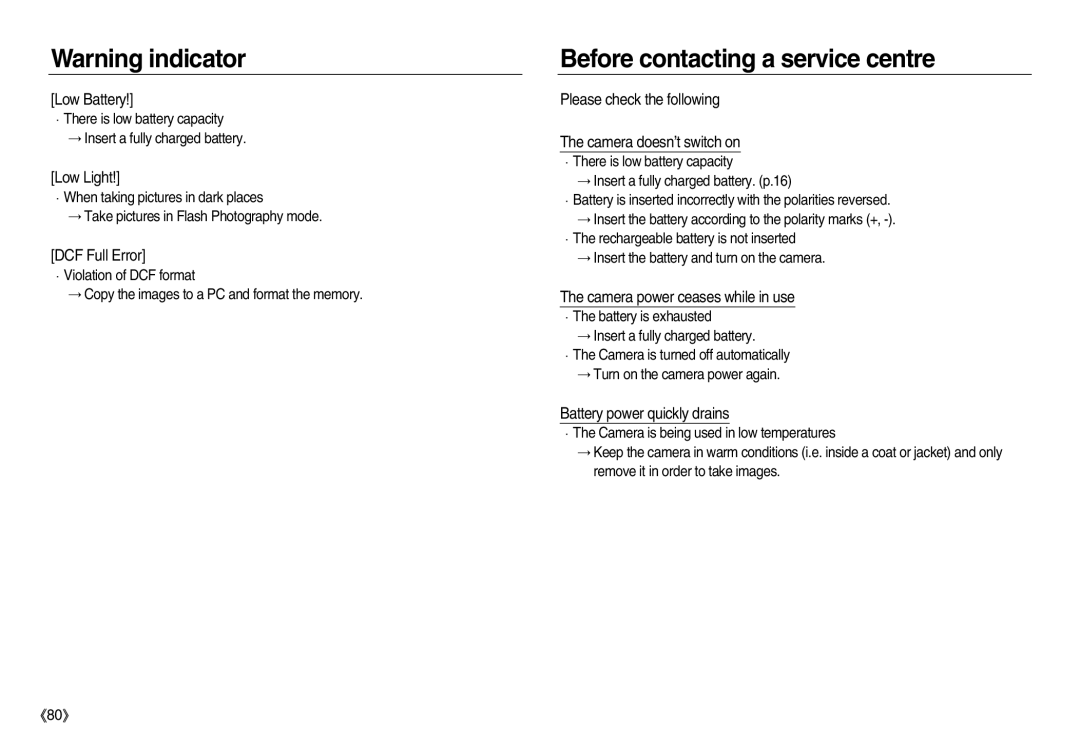 Samsung EC-NV20ZSBA/DE, EC-NV20ZSBA/E3, EC-NV20ZSBA/FR, EC-NV20ZBBA/FR, EC-NV20ZSBA/E1 Before contacting a service centre 