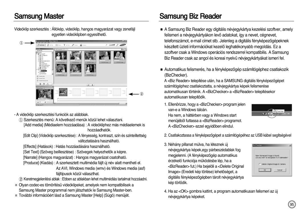 Samsung EC-NV20ZSBA/E2, EC-NV20ZSBA/FR, EC-NV20ZBBA/FR, EC-NV20ZSBA/E1, EC-NV20ZBBA/E3 manual Samsung Master Samsung Biz Reader 