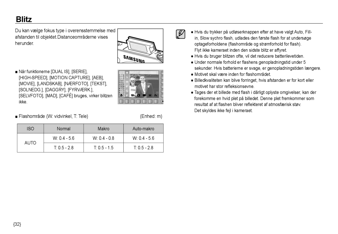 Samsung EC-NV24HSBA/E2, EC-NV24HBBA/E3, EC-NV24HBBA/E2, EC-NV24HSBA/E3, EC-NV24HBBD/E2 manual Blitz 