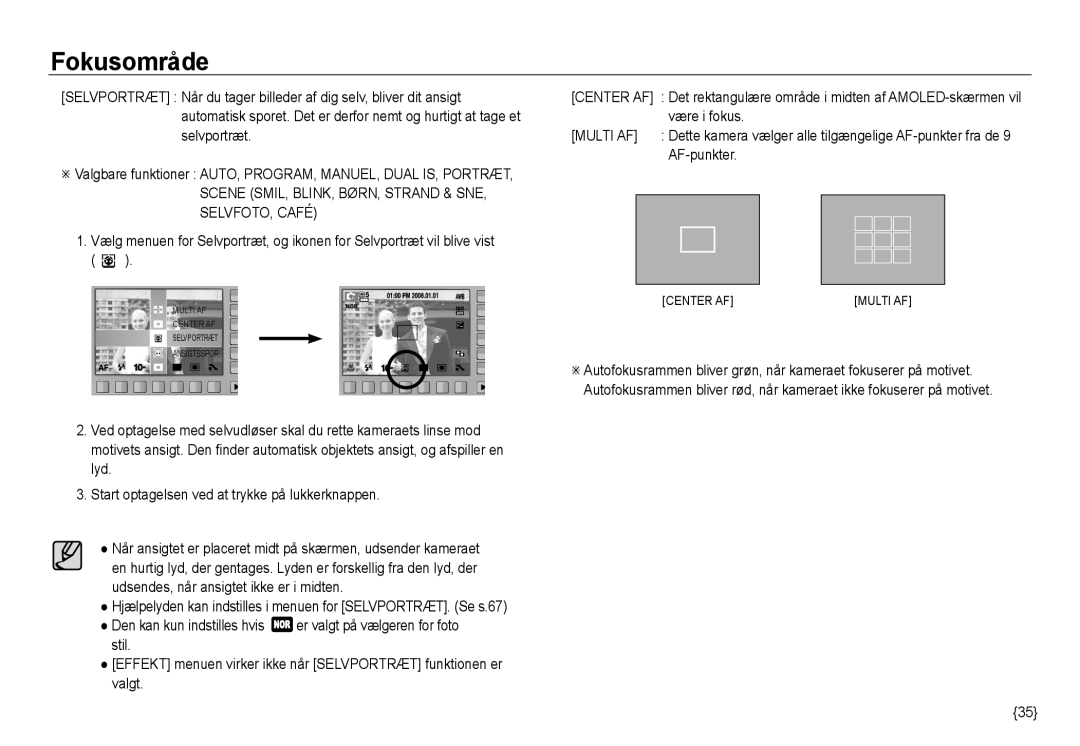 Samsung EC-NV24HBBA/E2, EC-NV24HBBA/E3, EC-NV24HSBA/E3, EC-NV24HSBA/E2, EC-NV24HBBD/E2 manual Center AF 