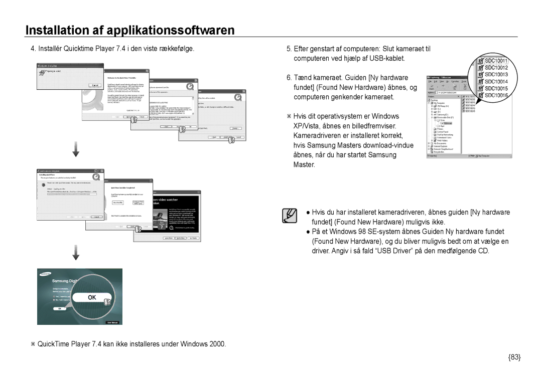 Samsung EC-NV24HBBD/E2, EC-NV24HBBA/E3, EC-NV24HBBA/E2, EC-NV24HSBA/E3, EC-NV24HSBA/E2 Installation af applikationssoftwaren 