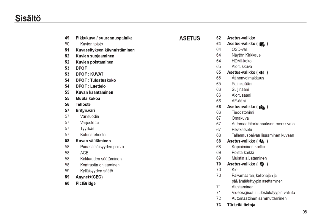 Samsung EC-NV24HBBA/E2 manual Kuvien toisto, Tyylikäs, Kohinatehoste, OSD-val Näytön Kirkkaus HDMI-koko Aloituskuva, Kieli 