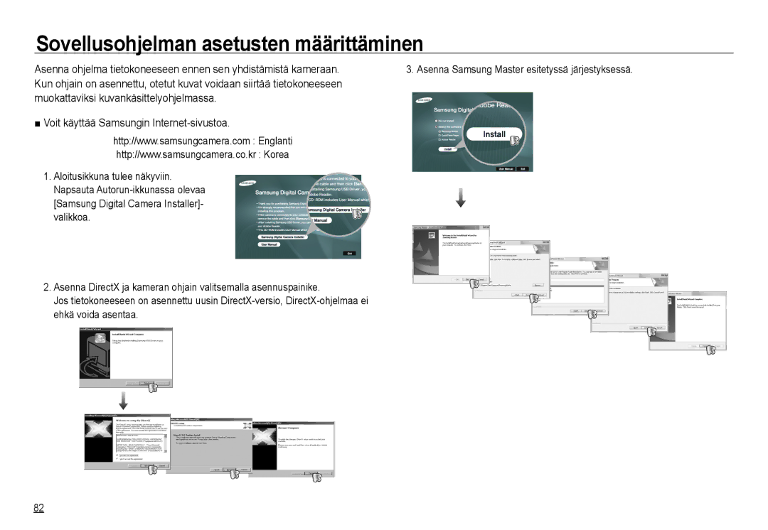 Samsung EC-NV24HSBA/E2, EC-NV24HBBA/E3 Sovellusohjelman asetusten määrittäminen, Voit käyttää Samsungin Internet-sivustoa 