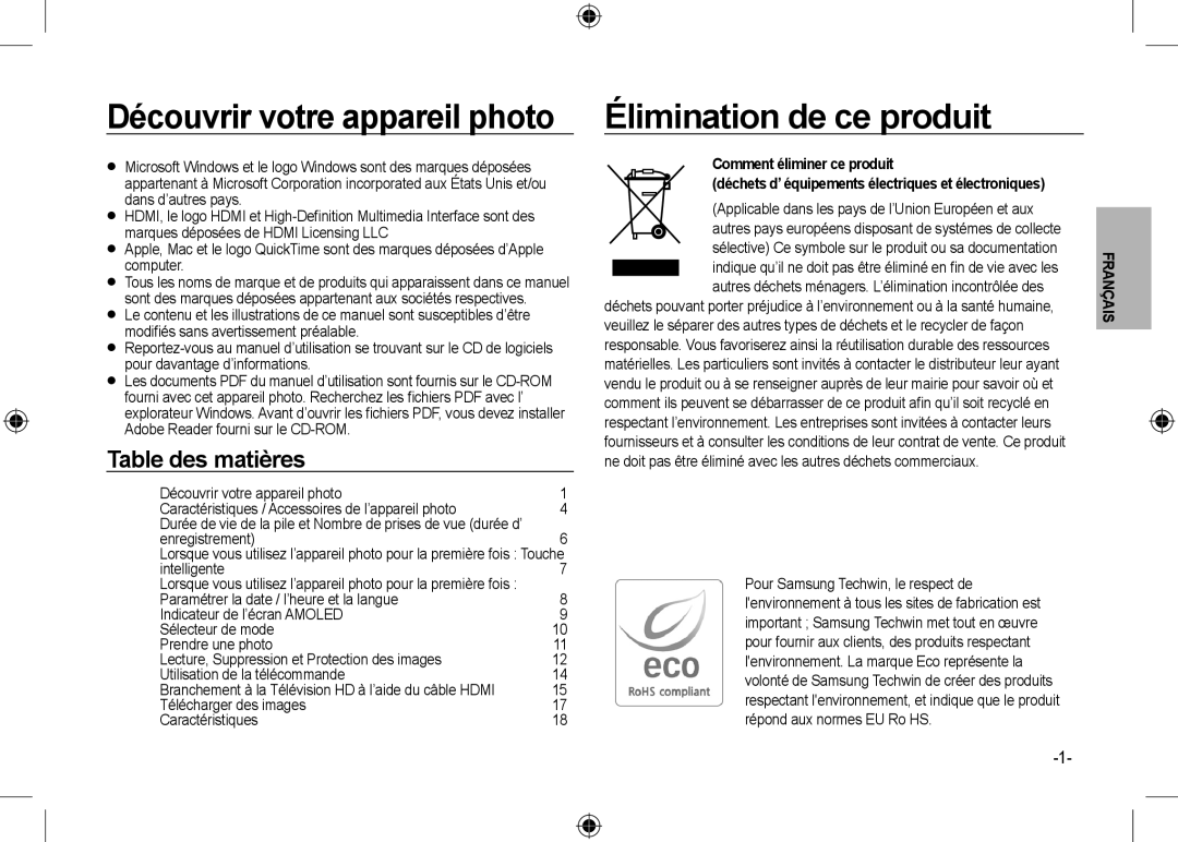 Samsung EC-NV24HBBA/VN, EC-NV24HBBA/E3, EC-NV24HBBB/FR manual Élimination de ce produit, Comment éliminer ce produit 