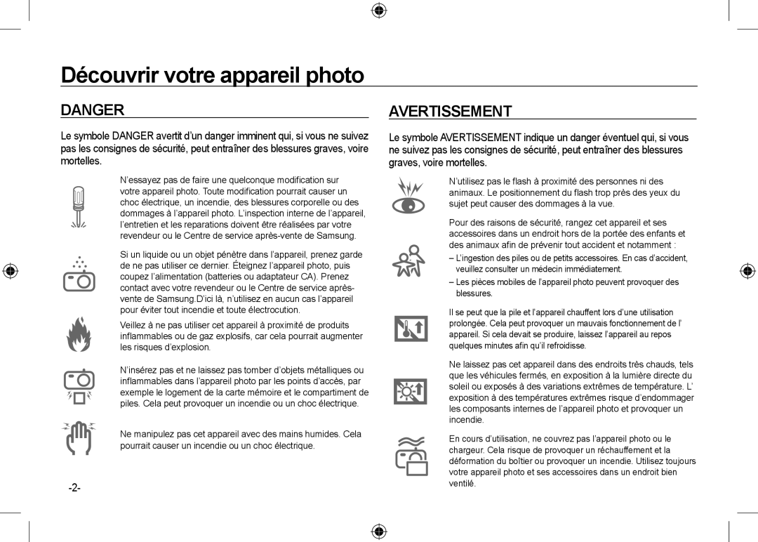 Samsung EC-NV24HBBC/AS, EC-NV24HBBA/E3, EC-NV24HBBB/FR, EC-NV24HBBA/E2 manual Découvrir votre appareil photo, Avertissement 