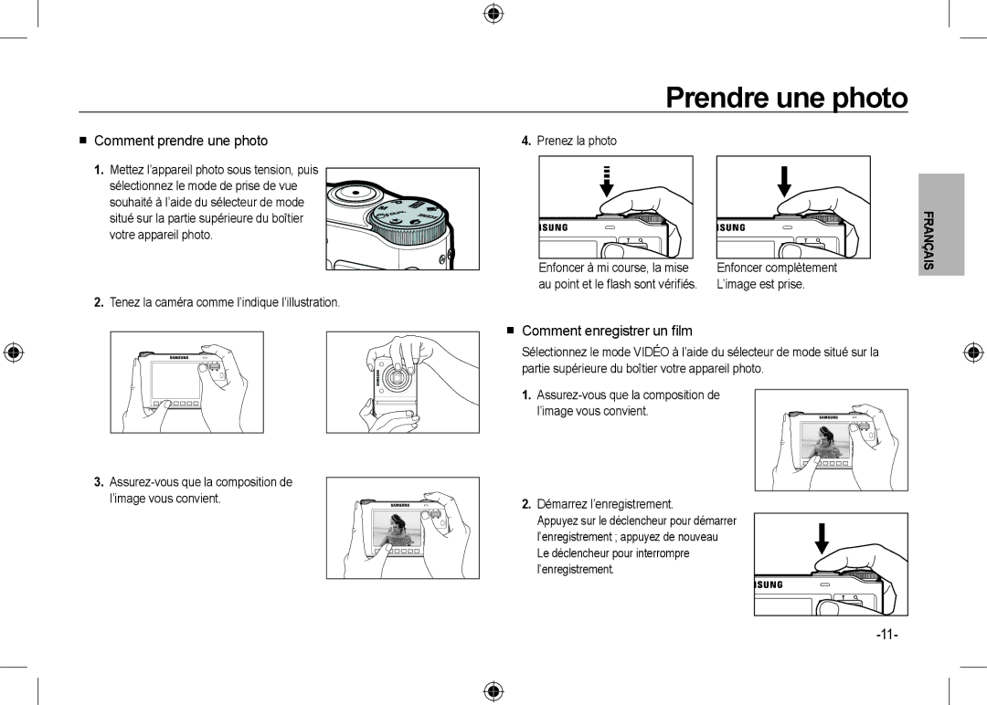 Samsung EC-NV24HBBB/LV Prendre une photo,  Comment prendre une photo,  Comment enregistrer un ﬁlm, ’image est prise 