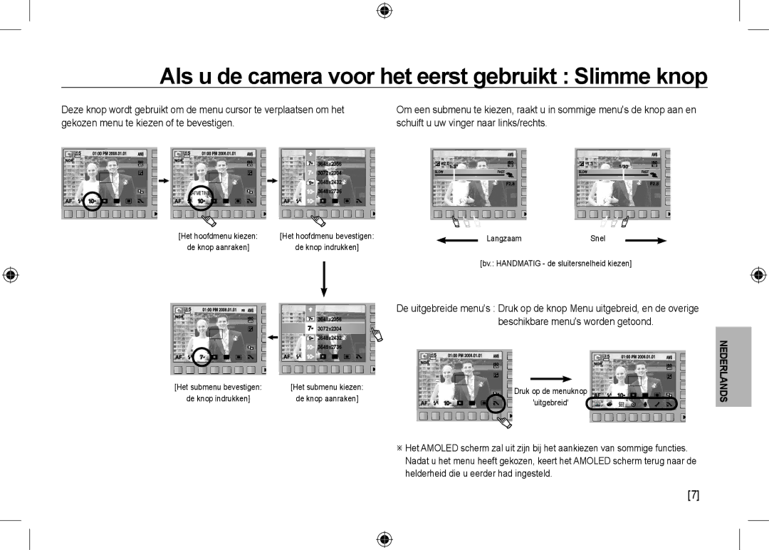 Samsung EC-NV24HSBA/RU, EC-NV24HBBA/E3, EC-NV24HBBB/FR, EC-NV24HBBA/E2 Als u de camera voor het eerst gebruikt Slimme knop 