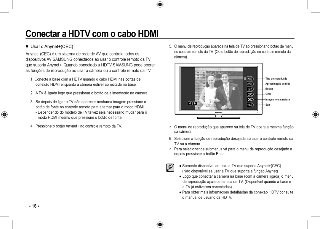 Samsung EC-NV24HSBD/E3, EC-NV24HBBA/E3, EC-NV24HBBB/FR, EC-NV24HBBA/E2, EC-NV24HSBA/FR, EC-NV24HSBA/E3  Usar o Anynet+CEC 