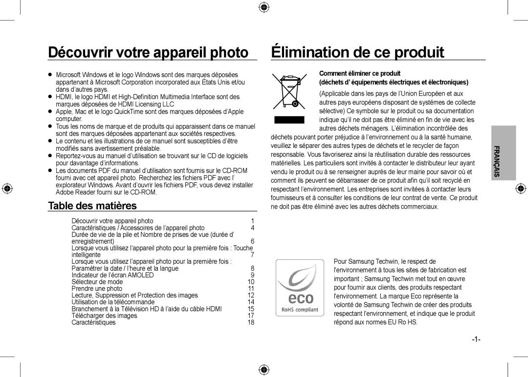 Samsung EC-NV24HBBA/GB, EC-NV24HBBA/E3, EC-NV24HBBB/FR manual Élimination de ce produit, Comment éliminer ce produit 