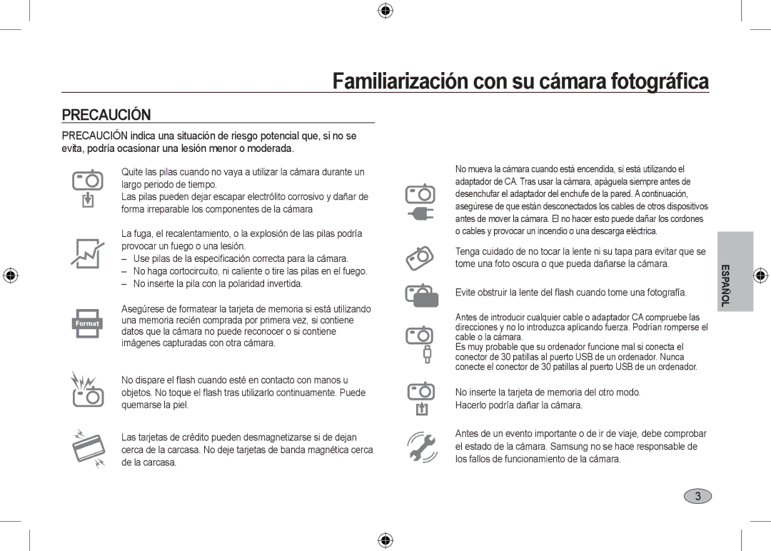 Samsung EC-NV24HBBD/E3, EC-NV24HBBA/E3, EC-NV24HBBB/FR, EC-NV24HBBA/E2, EC-NV24HSBA/FR, EC-NV24HSBA/E3 manual Precaución 