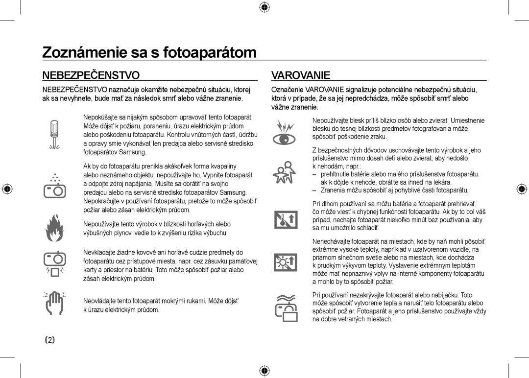 Samsung EC-NV24HBBC/IT, EC-NV24HBBA/E3 manual  , Nehodám, napr, Zranenia môžu spôsobiť aj pohyblivé časti fotoaparátu 