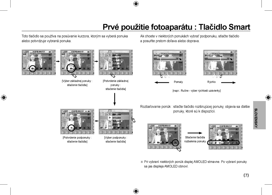 Samsung EC-NV24HBBA/E1, EC-NV24HBBA/E3, EC-NV24HBBB/FR, EC-NV24HBBA/E2 manual Prvé použitie fotoaparátu Tlačidlo Smart 