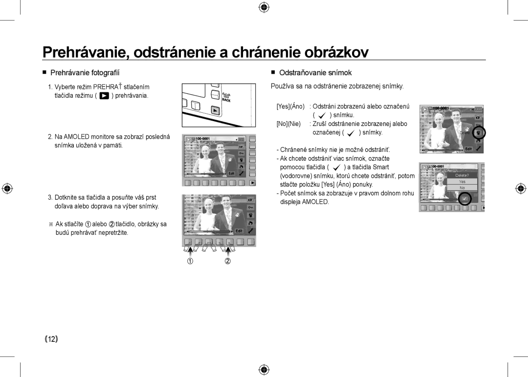 Samsung EC-NV24HBBA/VN Prehrávanie, odstránenie a chránenie obrázkov,  Prehrávanie fotografií,  Odstraňovanie snímok 