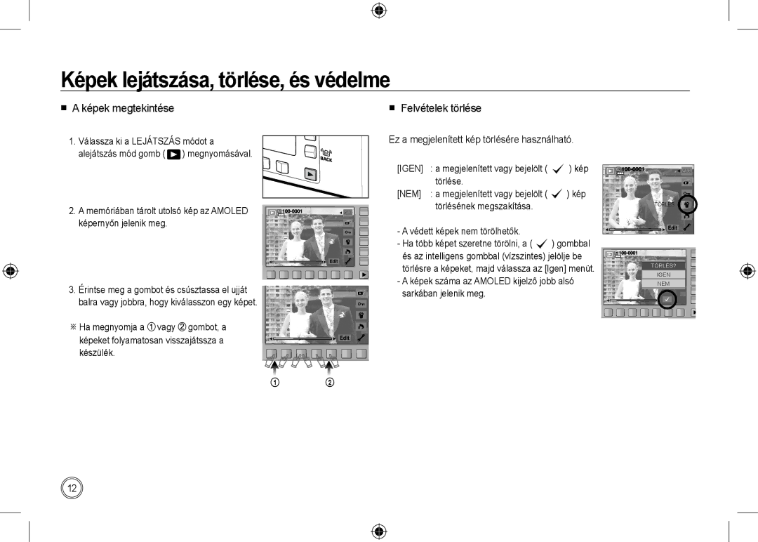 Samsung EC-NV24HBBA/GB manual Képek lejátszása, törlése, és védelme,  a képek megtekintése  Felvételek törlése, Igen, Nem 