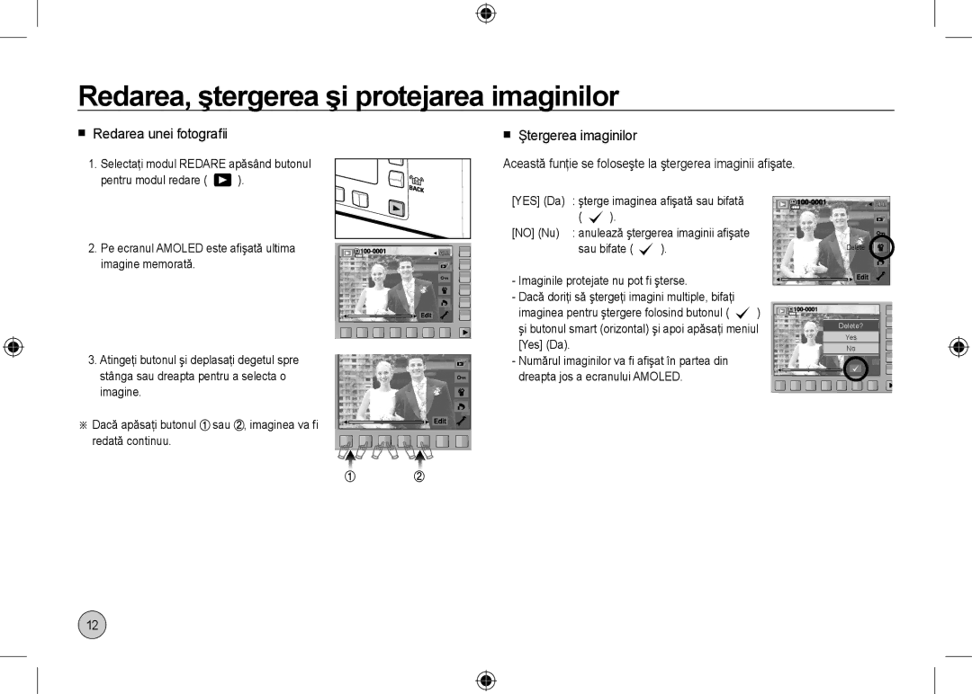 Samsung EC-NV24HSBC/AS Redarea, ştergerea şi protejarea imaginilor,  Redarea unei fotografii,  Ştergerea imaginilor 