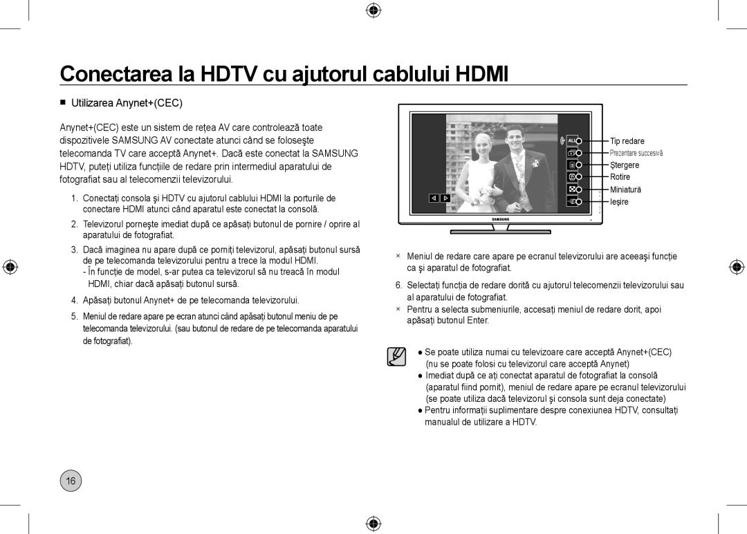 Samsung EC-NV24HSBB/LV, EC-NV24HBBA/E3, EC-NV24HBBB/FR, EC-NV24HBBA/E2, EC-NV24HSBA/FR, EC-NV24HSBA/E3  Utilizarea Anynet+CEC 