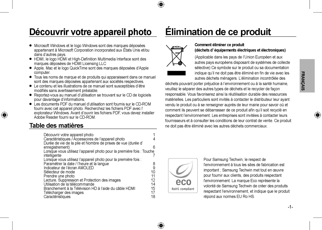 Samsung EC-NV24HBBA/GB, EC-NV24HBBA/E3, EC-NV24HBBB/FR manual Élimination de ce produit, Comment éliminer ce produit 