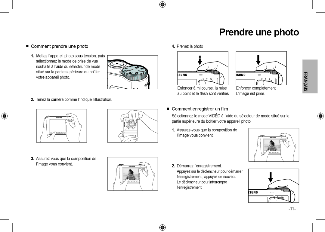 Samsung EC-NV24HBBA/IT Prendre une photo,  Comment prendre une photo,  Comment enregistrer un ﬁlm, ’image est prise 