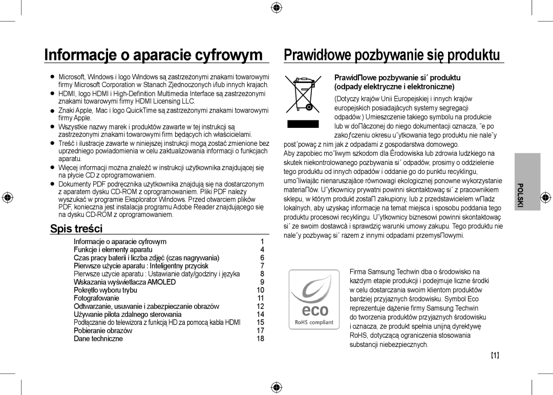 Samsung EC-NV24HSBA/IT Informacje o aparacie cyfrowym Funkcje i elementy aparatu, Używanie pilota zdalnego sterowania 